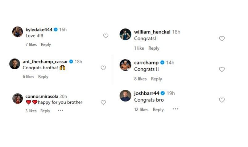 Screenshot of Sydney King's Instagram post featuring athletes' comments | Source: IG/sydanna12